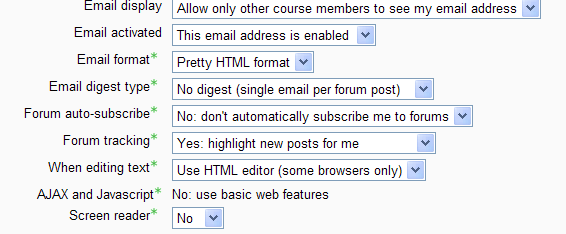 Profile Settings